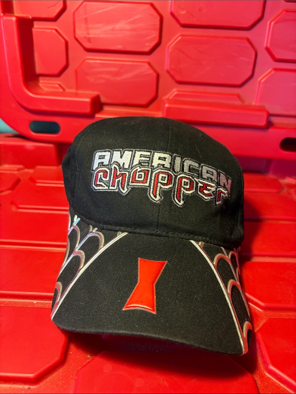 Vintage 2003 American Chopper BLACK WIDOW Mens Hat SPIDER Motorcycle Strap Back